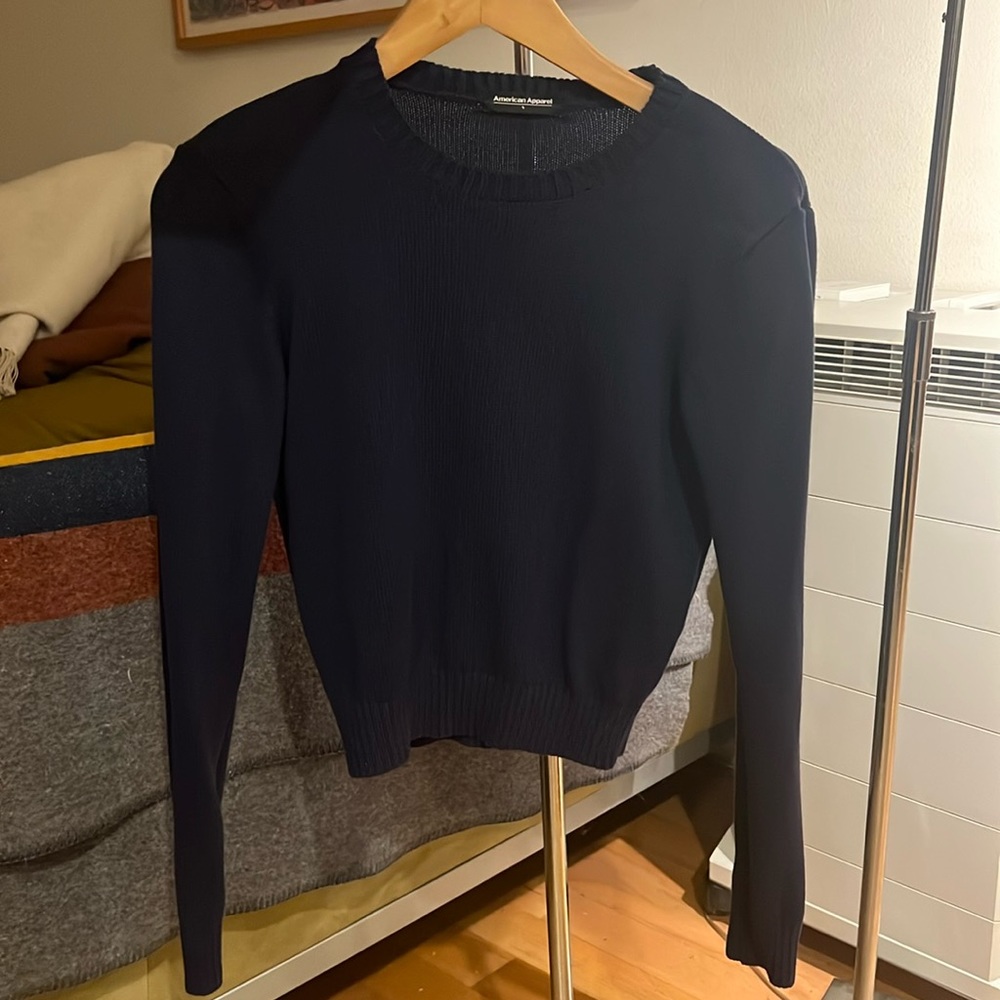 American Apparel Blue Cotton Sweater
